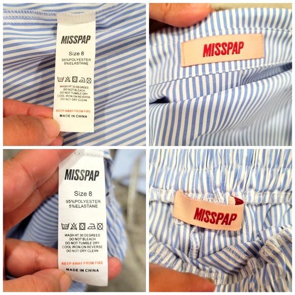 MISSPAP Striped Oversized Shirt And Shorts Co-Ord Set Size 8 - Picture 15 of 17